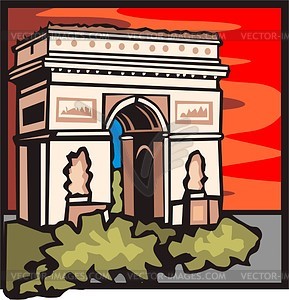 Paris, Triumph Arc - vector clipart