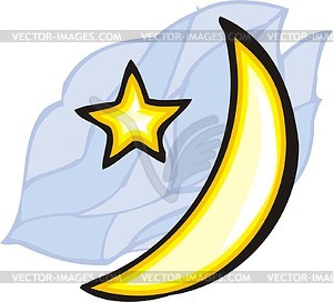 Star and crescent - vector clipart