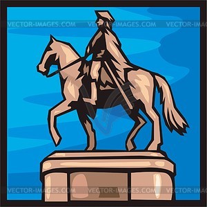 Riga. Peter I monument. - vector clipart