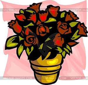 Bouquet of red roses - vector clipart