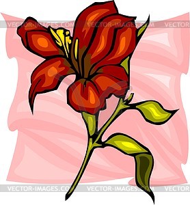 Красный цветок - рисунок в векторном формате