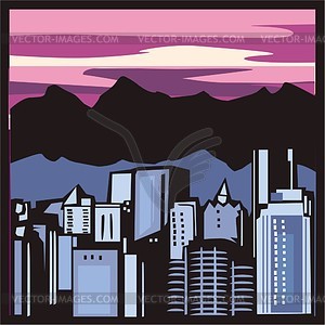 Vancouver skyline - vector clipart