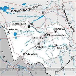 Карта Алтайского края - векторный клипарт