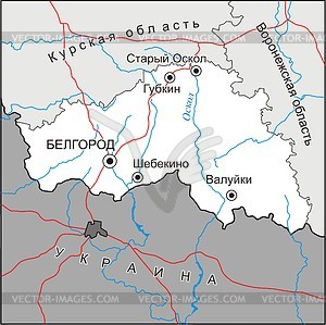 Belgorod oblast map - vector clipart