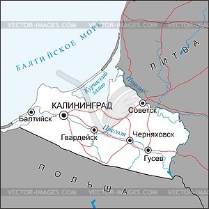 Kaliningrad oblast map - vector clipart