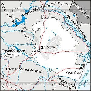 Kalmykia map - vector clipart