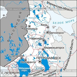 Karelia map - vector clipart