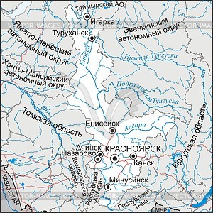 Карта красноярского края вектор