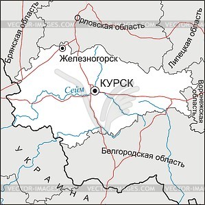 Kursk oblast map - vector clipart