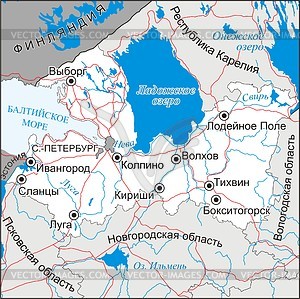 Leningrad oblast map - vector clipart