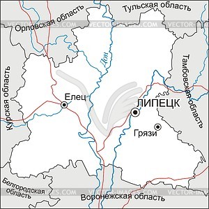 Lipetsk oblast map - vector clipart