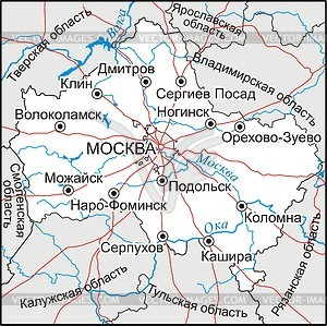 Moscow oblast map - vector clip art