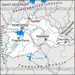 Novgorod oblast map - vector clipart