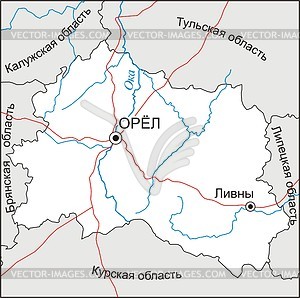 Карта орловской области подробная с населенными пунктами