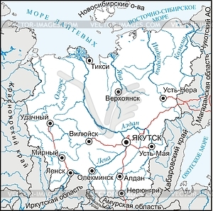 Yakutia map - vector clipart