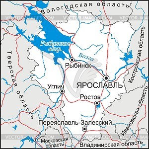 Yaroslavl oblast map - vector clipart