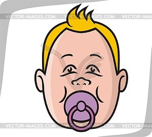 Baby with dummy - vector clipart