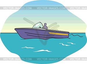 Motor boat - vector clip art