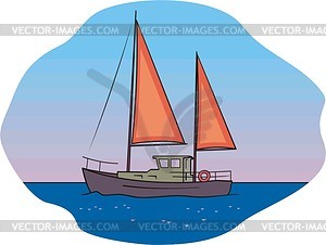 Inflatable boat - vector clip art