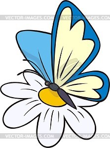 Butterfly on flower - vector clipart