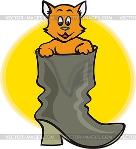 Cat in boot - vector clipart