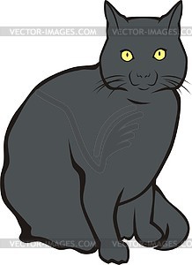 Black cat - royalty-free vector image