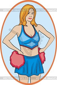 Cheerleader - royalty-free vector clipart