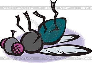 Dead fly - vector clipart