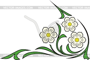 Flower corner - vector clipart