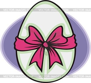 Egg with a red bow - vector clipart