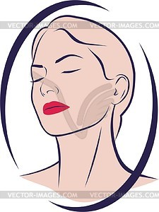 Female face - vector clipart