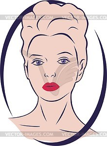 Female face - vector clipart