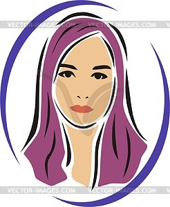 Female face - vector clip art