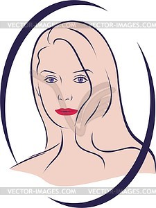 Female face - vector clipart