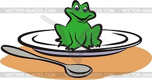 Frog on a plate - vector clipart