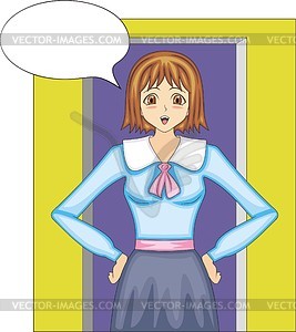 Anime girl - vector clipart
