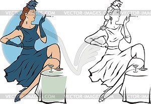 Pin-up girl - vector image