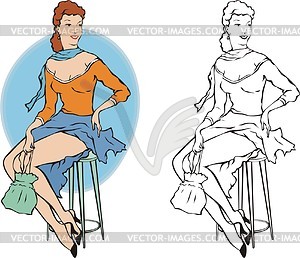 Pin-up girl - vector clip art