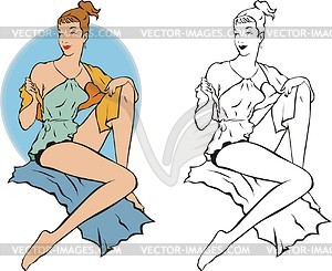 Pin-up girl - vector EPS clipart