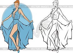 Pin-up girl - vector clip art