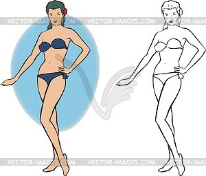 Pin-up girl - vinyl EPS vector clipart