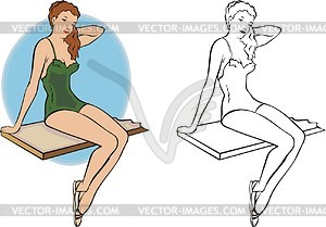 Pin-up girl - vector clip art