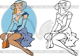 Pin-up girl - vector clip art