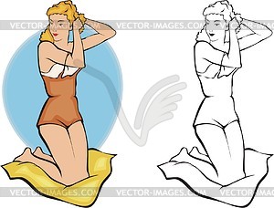 Pin-up girl - vector image