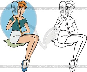 Pin-up girl - royalty-free vector image