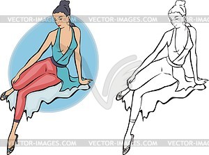 Pin-up girl - vector image