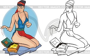 Pin-up girl - vector clip art