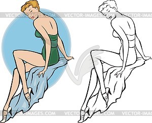 Pin-up girl - vector clipart