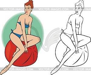 Pin-up girl - vector clip art