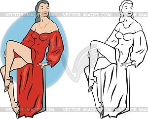 Pin-up girl - vector image